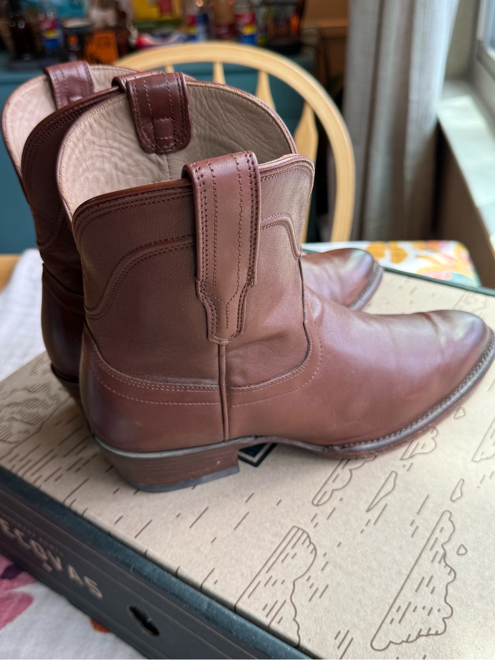 Tecovas Penny Bourbon Leather Women’s Western Pull-On Boots - Picture 5 of 6